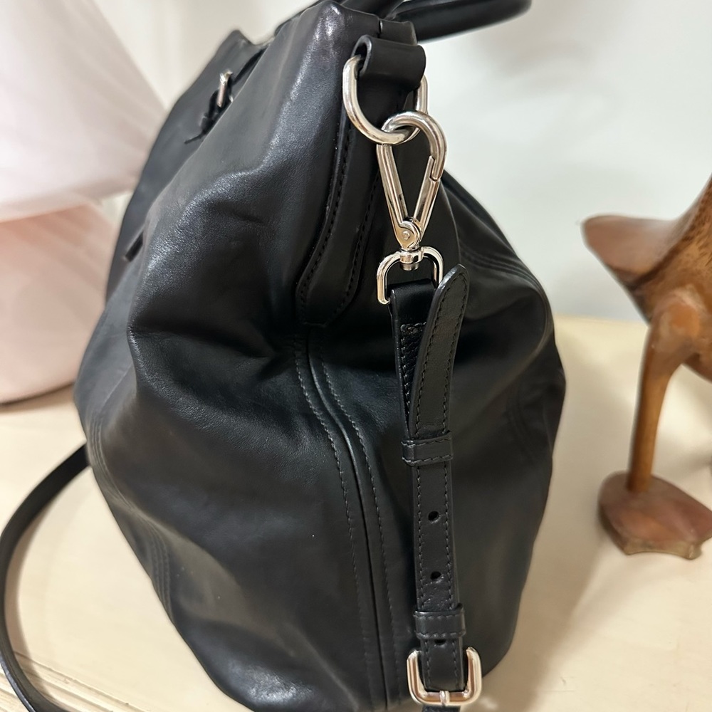 Prada Black Leather 2 Way Crossbody Shoulder Bag Satchel - Picture 4 of 15